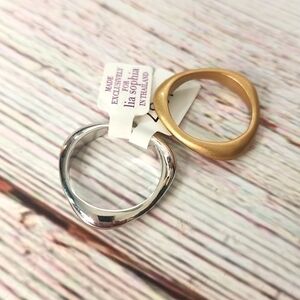 NEW LIA SOPHIA SIZE 5‎ GOLD SILVER RINGS OPPOSITE ATTRACTS SET
